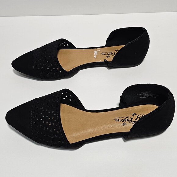 New Women’s Self Esteem Black Pointy Flats 8.5 - Picture 2 of 7